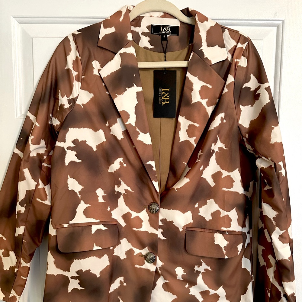 Lucky & Blessed Blazer Cow Print 🐮🦬